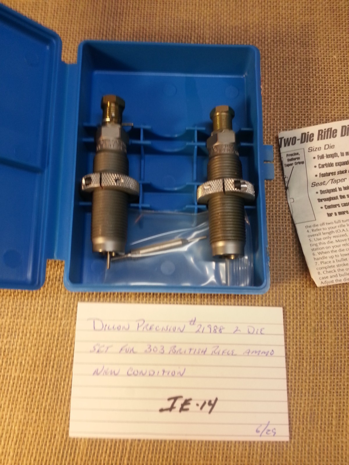 Dillon Precision #21988 303 British Caliper Rifle Die Set  Very Nice Condition