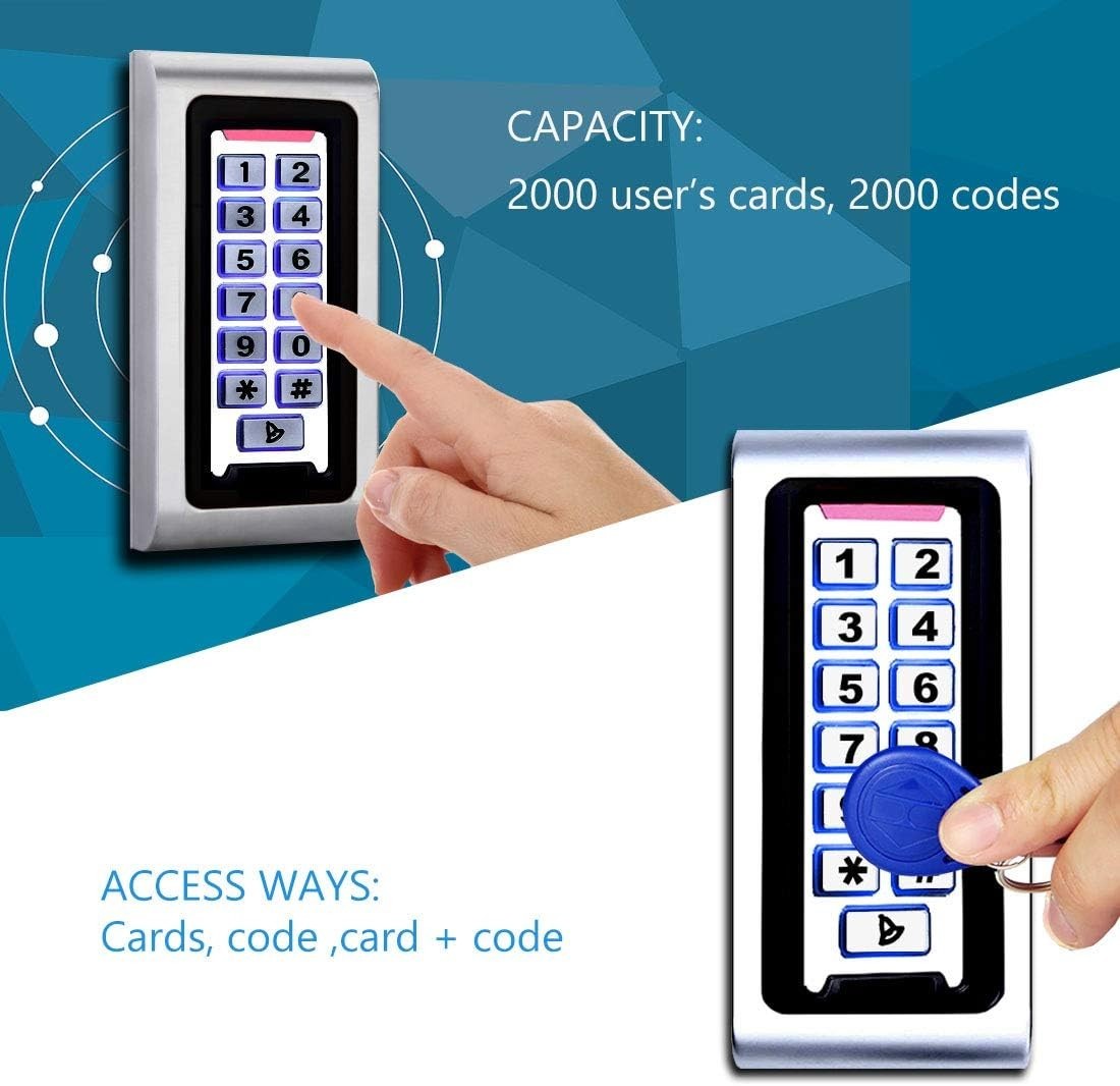 Stand-Alone Password Keypad Access Control System with 5 Proximity Keychains