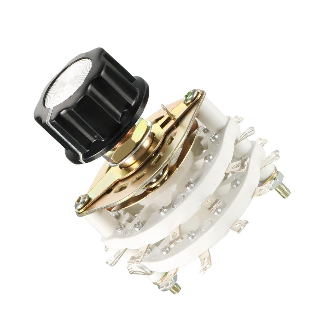 4P5T 4 Pole 5 Position 2 Deck Band Channel Selector Rotary Toggle,with Knob