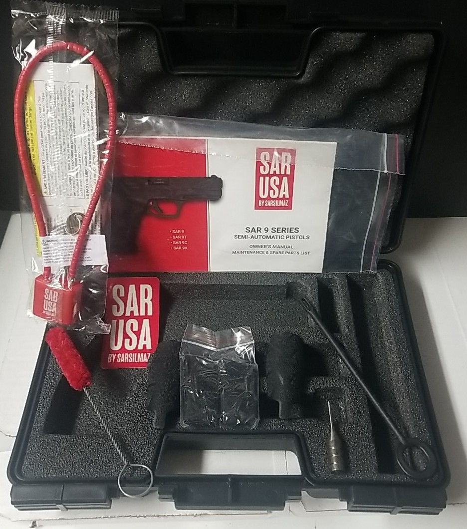 SAR9BL BLACK 9MM  17 Factory Hard Case Black CASE W/ Lock & More FREE SHIPPING