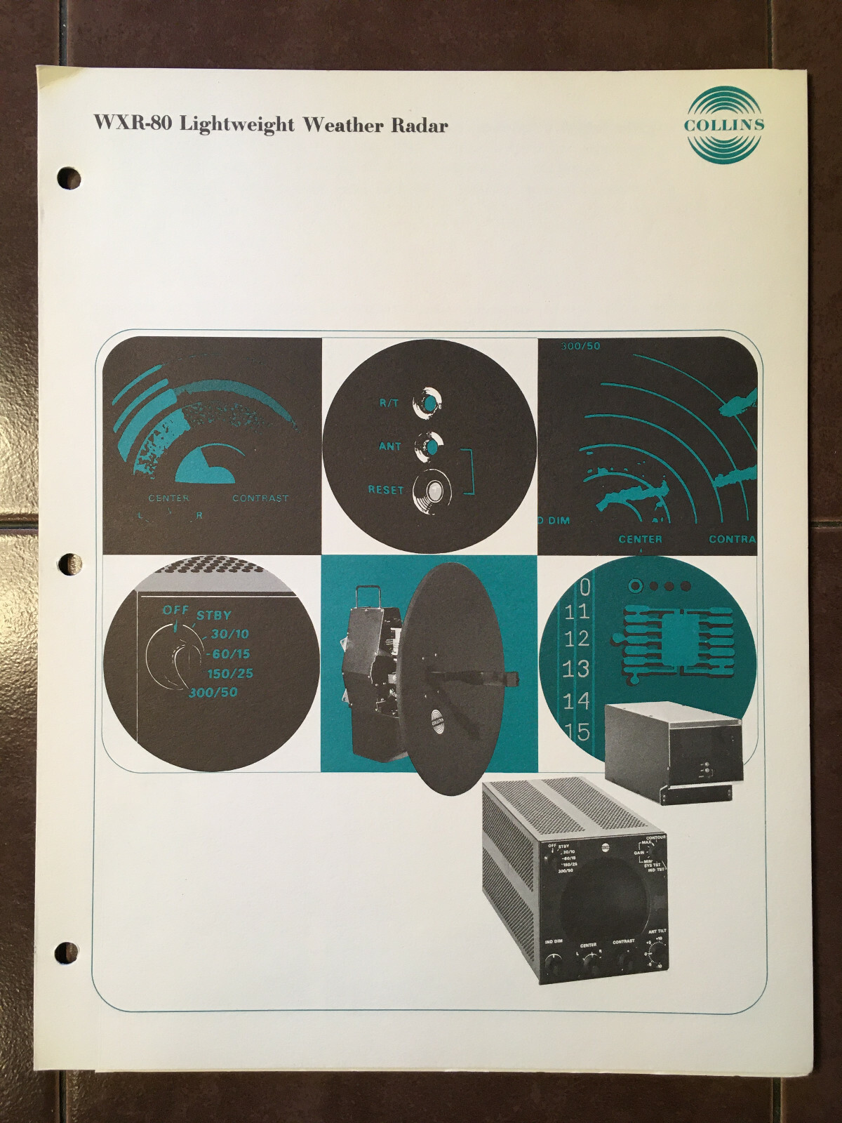 Original Collins WXR-80 Radar Sales Brochure, 6 page tri-fold, "8.5 x 11"