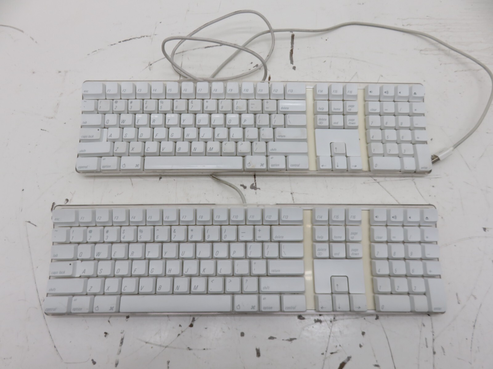 Lot of 2 Apple A1048 Wired USB Keyboards