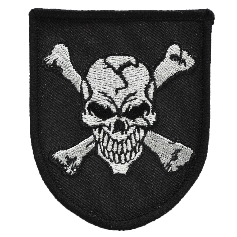 SKULL DEATH HEAD Embroidered Shoulder Patch (3") (0524)