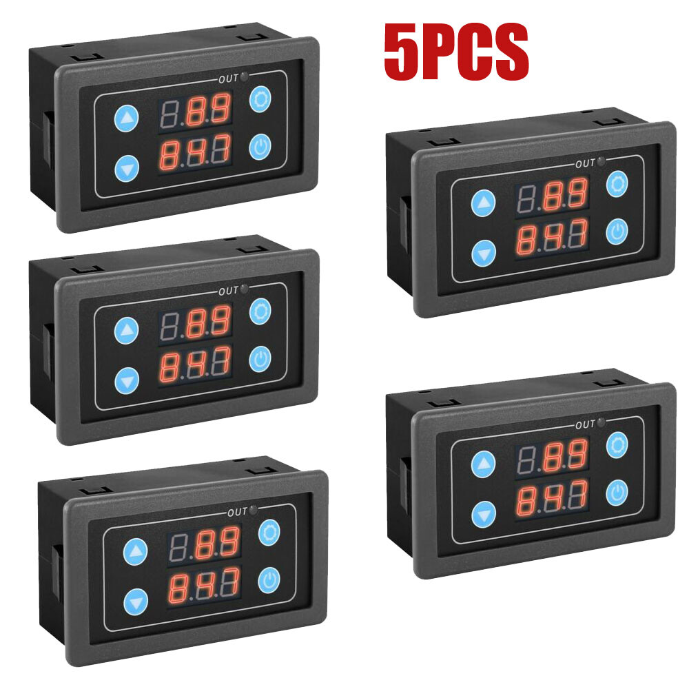 5 X 85V-265V Cycle Timer Delay Module Dual Display 110-220V 10A 2000W 999ms 999h