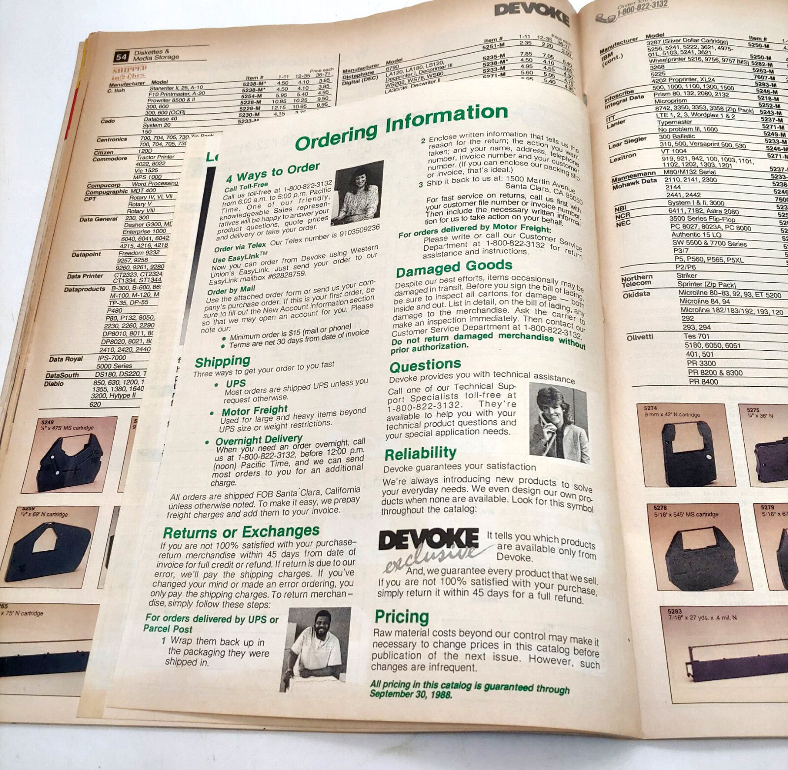 Summer 1988 Devoke Computer Support Products Catalog