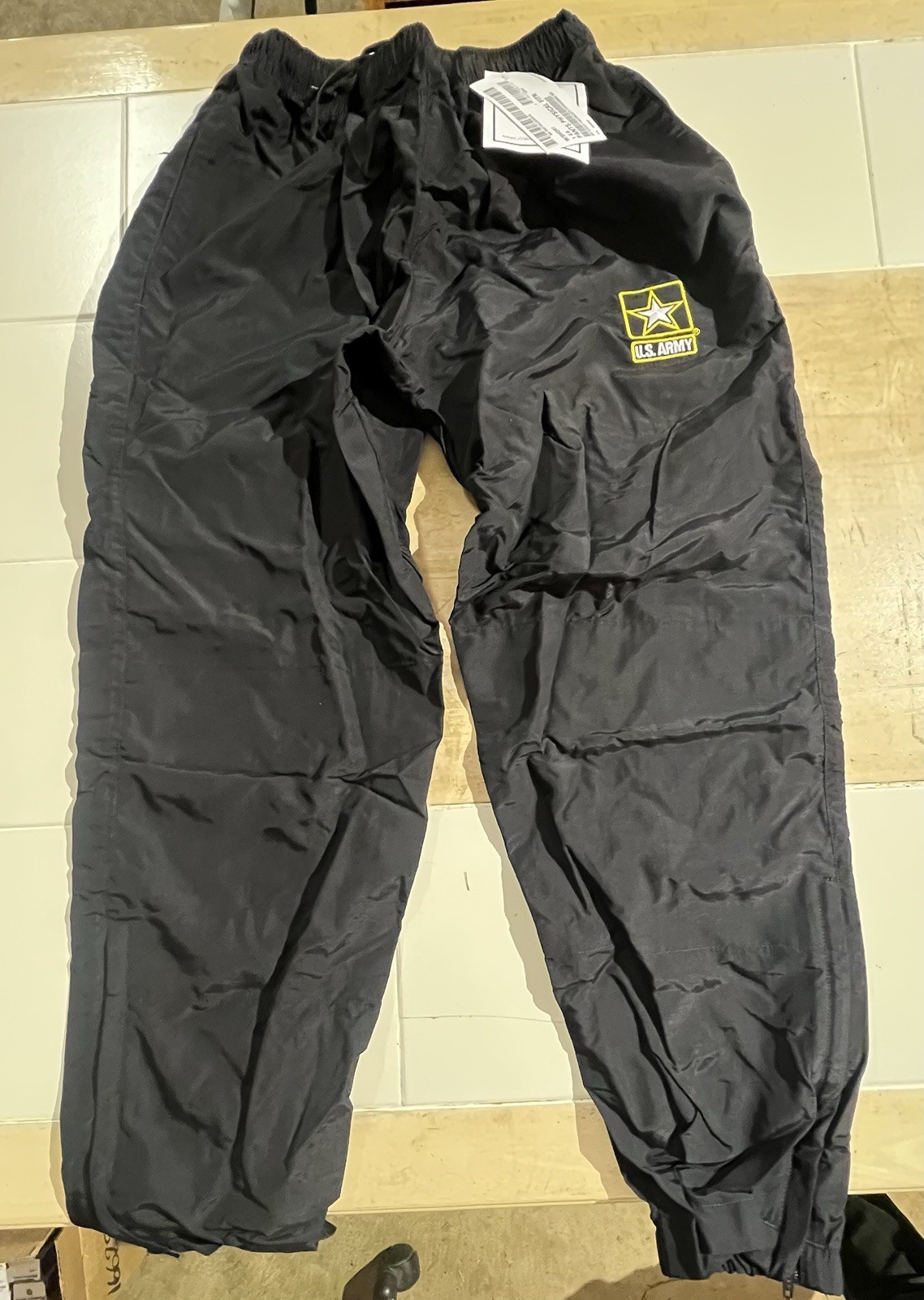 MEDIUM SHORT - US APFU Pants Army Black Gold PT Fitness Pants Unisex Trousers