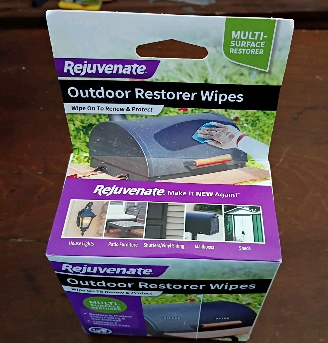 Rejuvenate Restorer Wipes 5 Pack Microfiber Indoor Outdoor Surface Cleaner