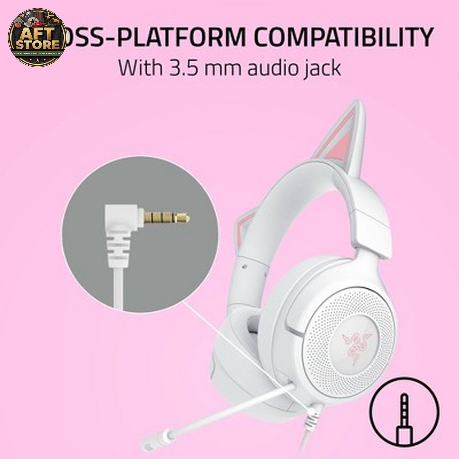Razer Kraken Kitty V3 X Wired Gaming Headset - White