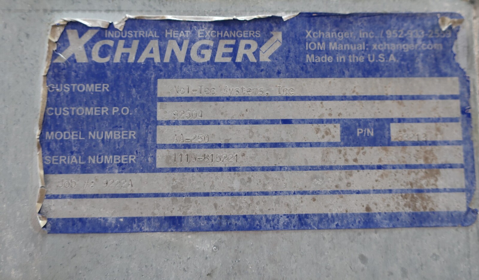 Xchanger AA-250 Industrial Heat Exchanger
