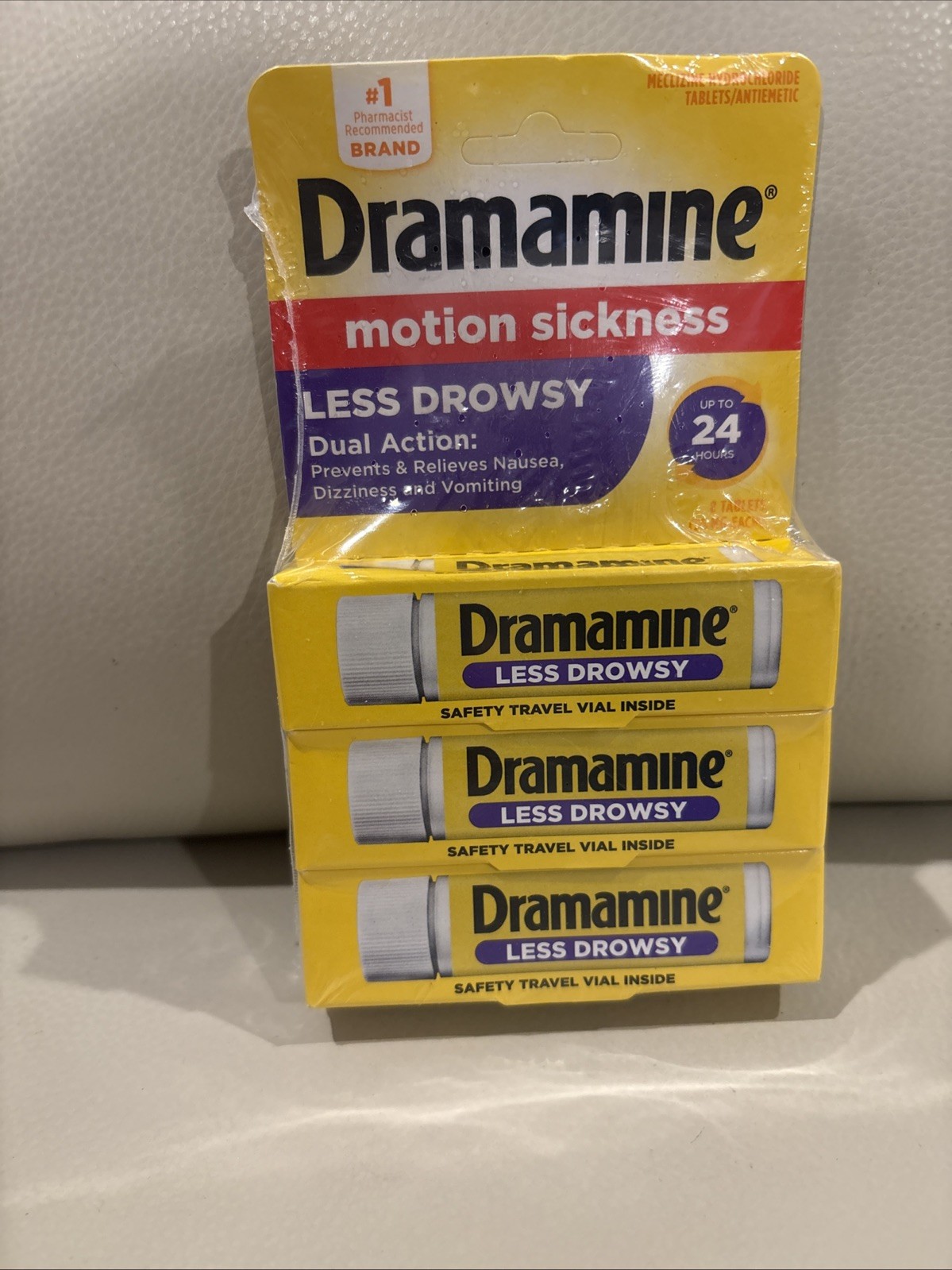 Dramamine All Day Less Drowsy, Motion Sickness Relief, 8 Count, 3 Pack 3/2026
