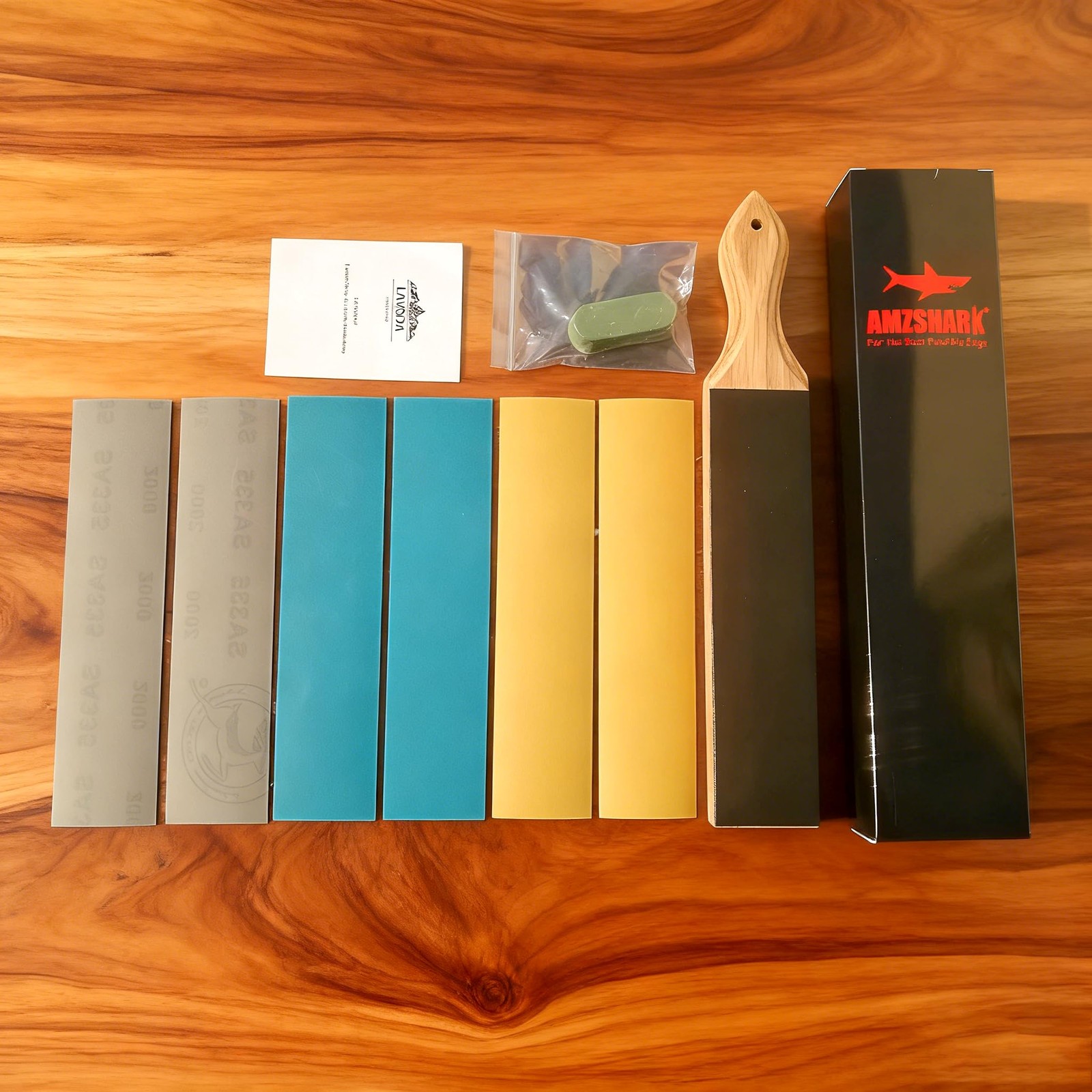 12x2 Inch Medium DoubleSided Leather Strop Paddle Sharpening Honing Kit