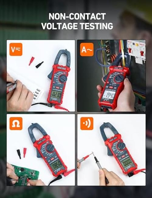 Digital Clamp Meter Multimeter Amp Voltage Tester Auto 2000 Counts Blue