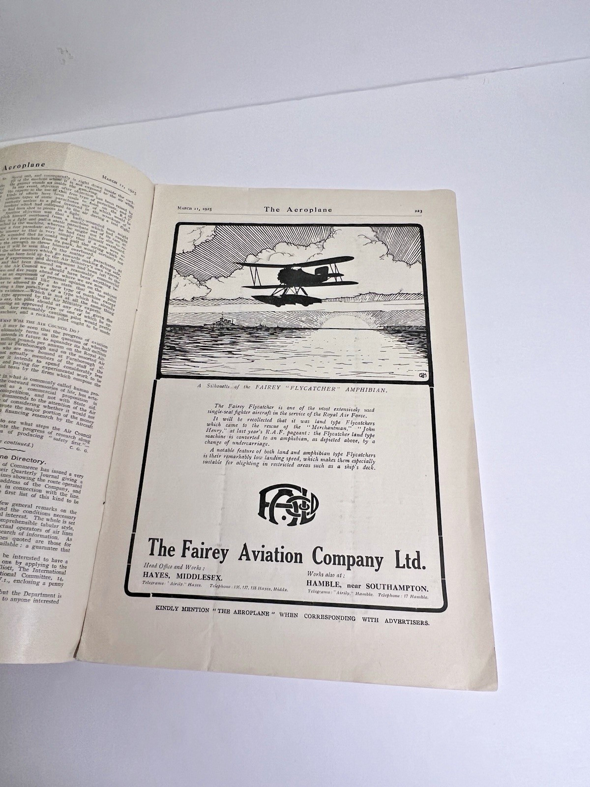 1925 British The Aero Plane Magazine Great Articles & Advertisements
