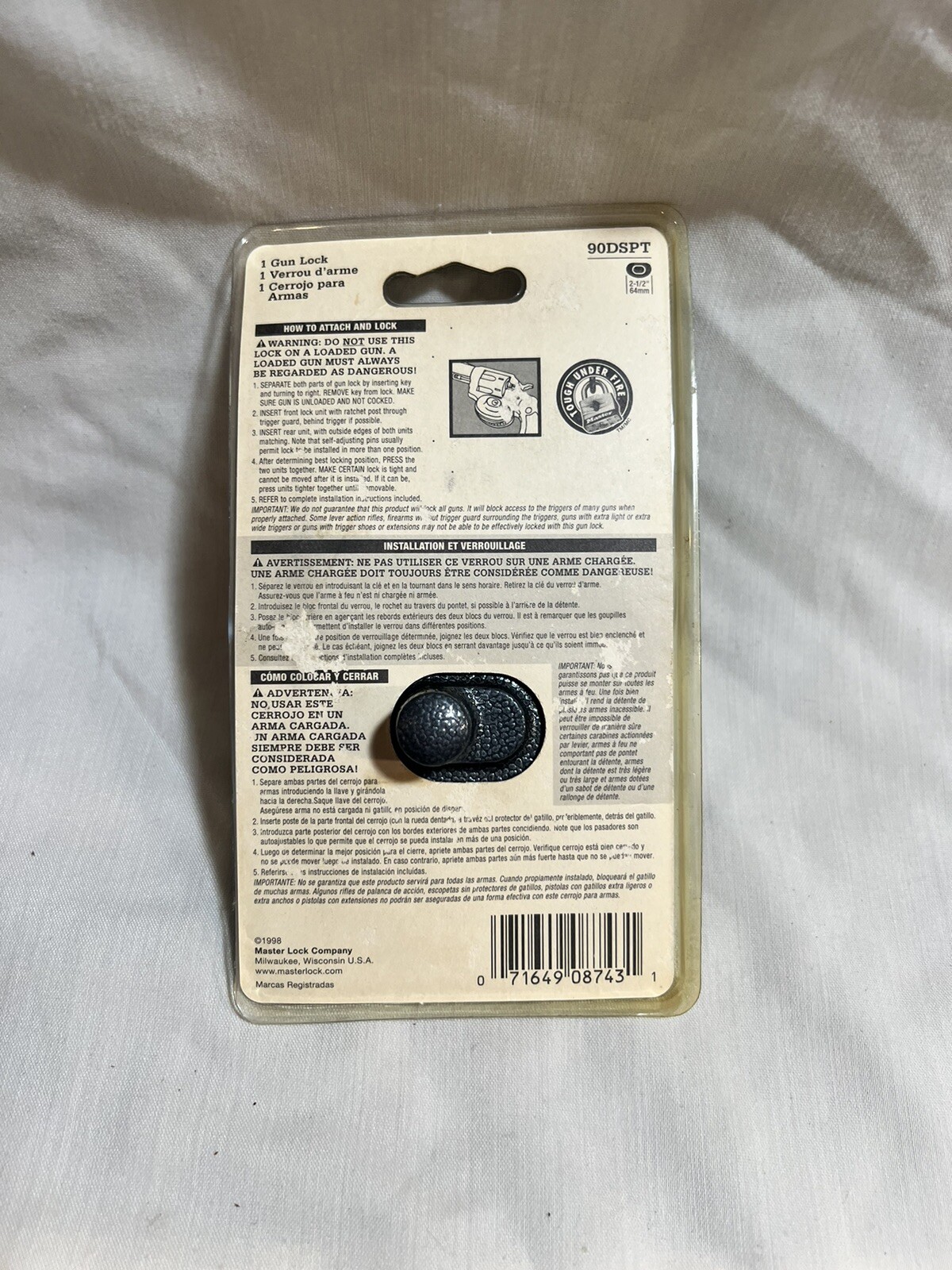 Gun Trigger Lock “MASTER LOCK” 90DSPT Brand New In Original Packaging - 2 Keys