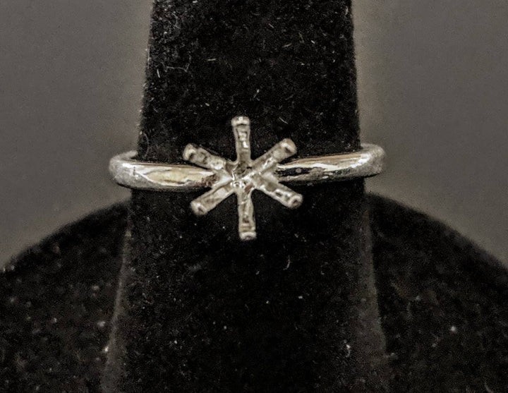 4 mm Round 6 Prong Ring, Solid Sterling Silver, Pre-Notched Size 5.5