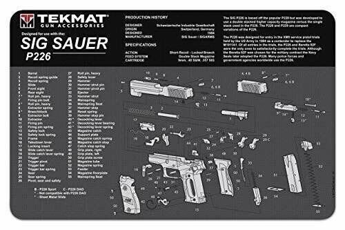TekMat Sig Sauer P226 Armorer Bench Mat 11x17 in Rubber Gun Cleaning Mat