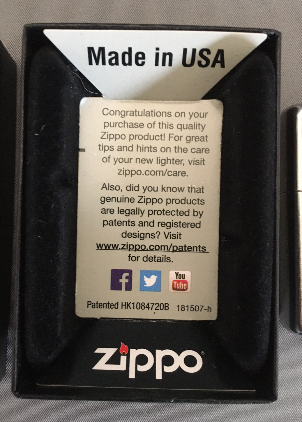 Zippo Windproof Chrome Lighter With Linen Weave Pattern, 28181, Preowned W/Box
