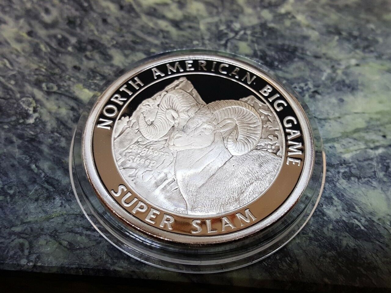 Bighorn Sheep North American Hunting Club Big Game Super Slam Silver Plate Coin