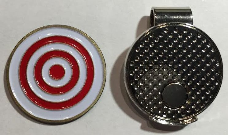 Premium Bullseye Golf Ball Marker with Magnetic Hat Clip