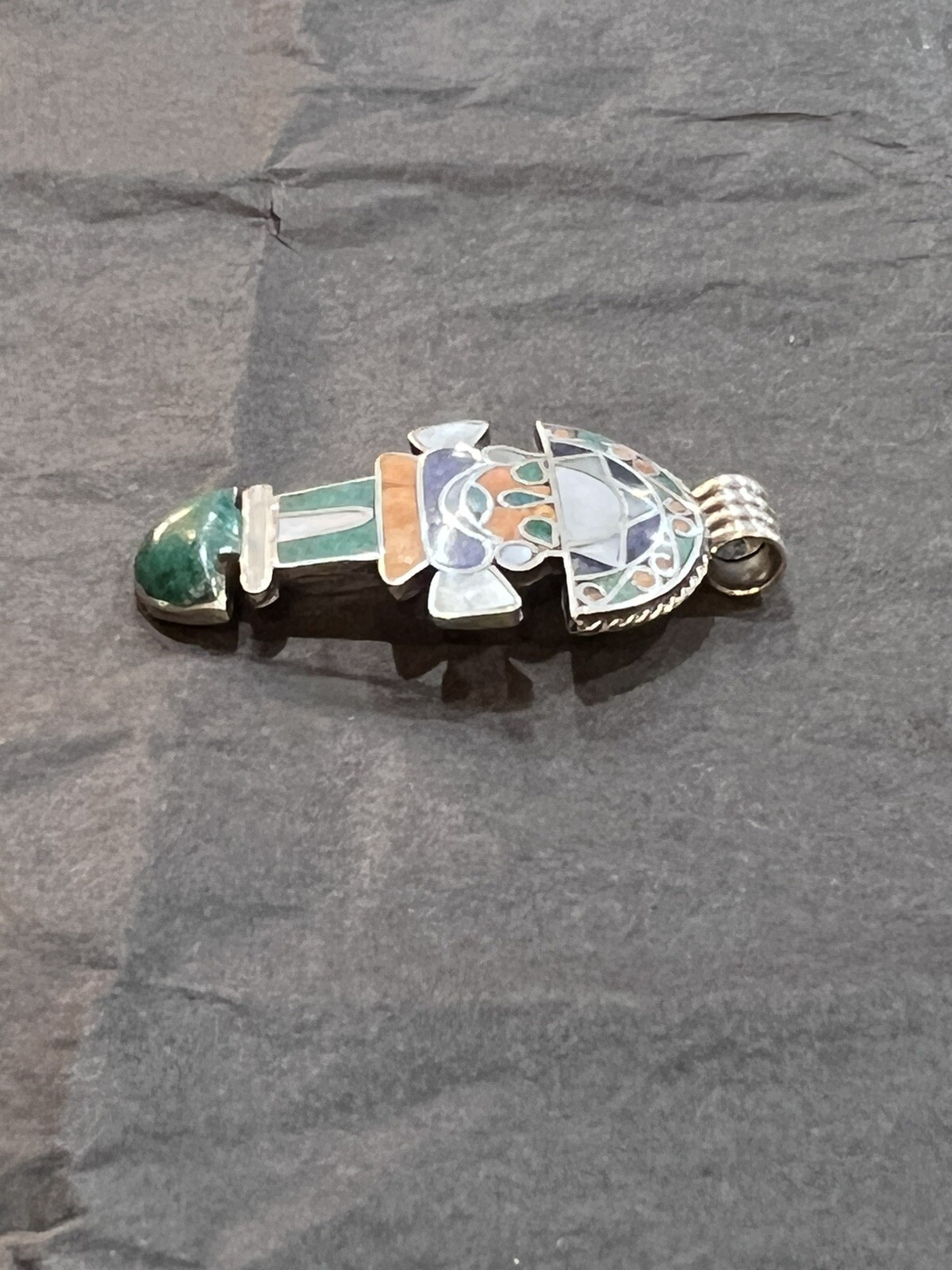 950 Sterling Silver Peruvian Tumi Knife Pendant With Sterling Silver Snake Chain