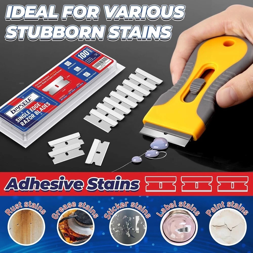 100 Single Edge Razor Refill replacement blades for Crafts Box Cutter Scraper