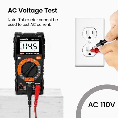 Digital Multimeter with Case, DC AC Voltmeter, Ohm Volt Amp Test Meter KM100