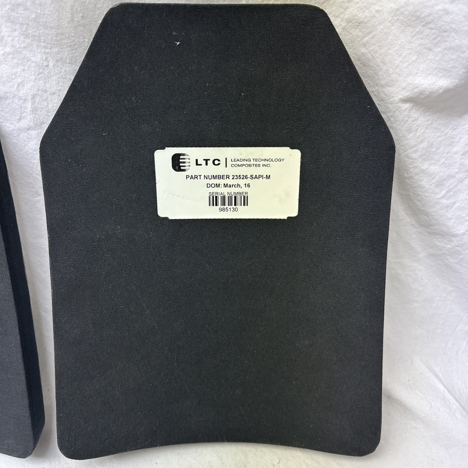 LTC 23526 3+ Super Lightweight Armor Plate Medium Front Large Back
