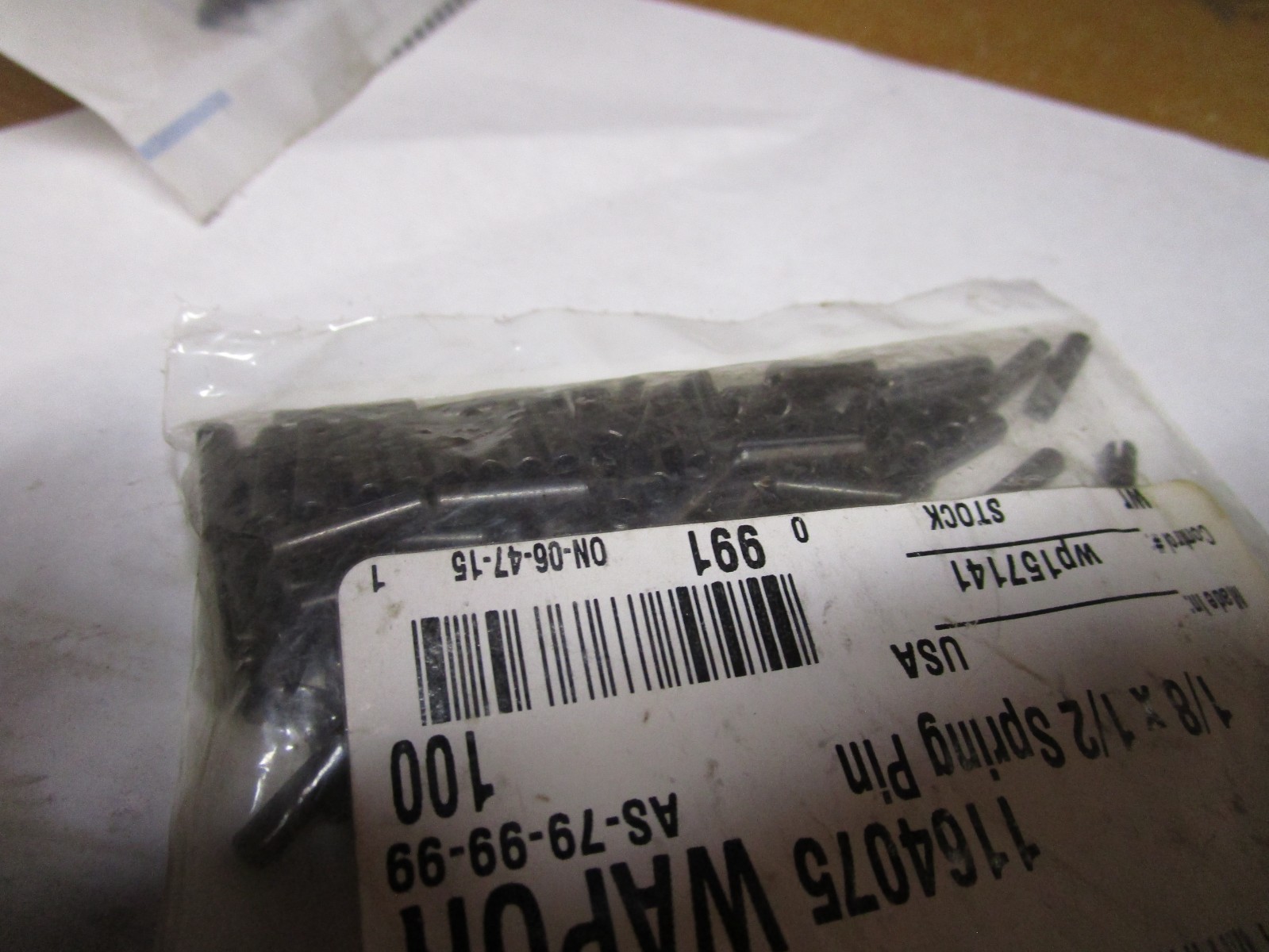 1/8" x 1/2" Plain Finish Steel Slotted Spring Pin QTY 100