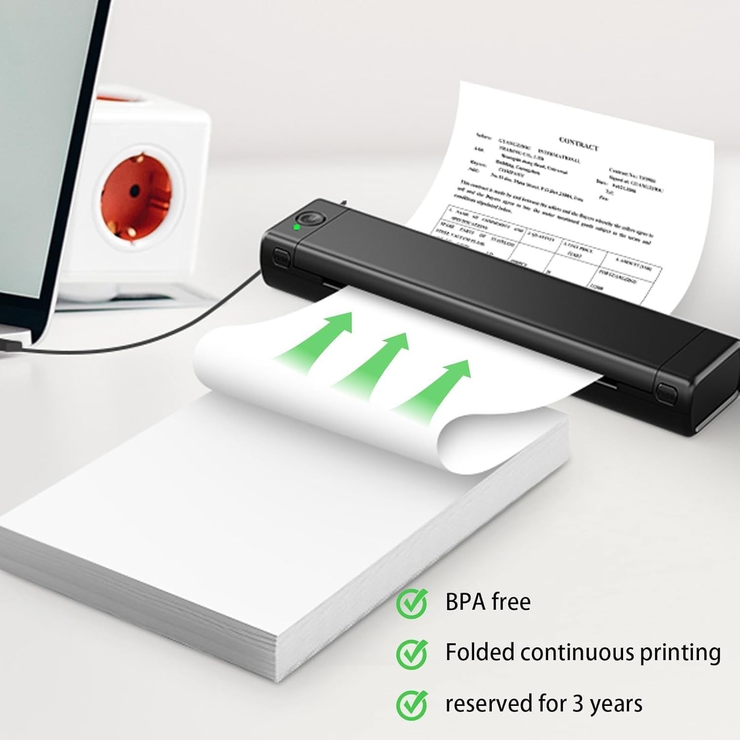 Thermal Printer Paper 8.5 x 11 100 Sheets, 100 Sheets/Continuous Folding