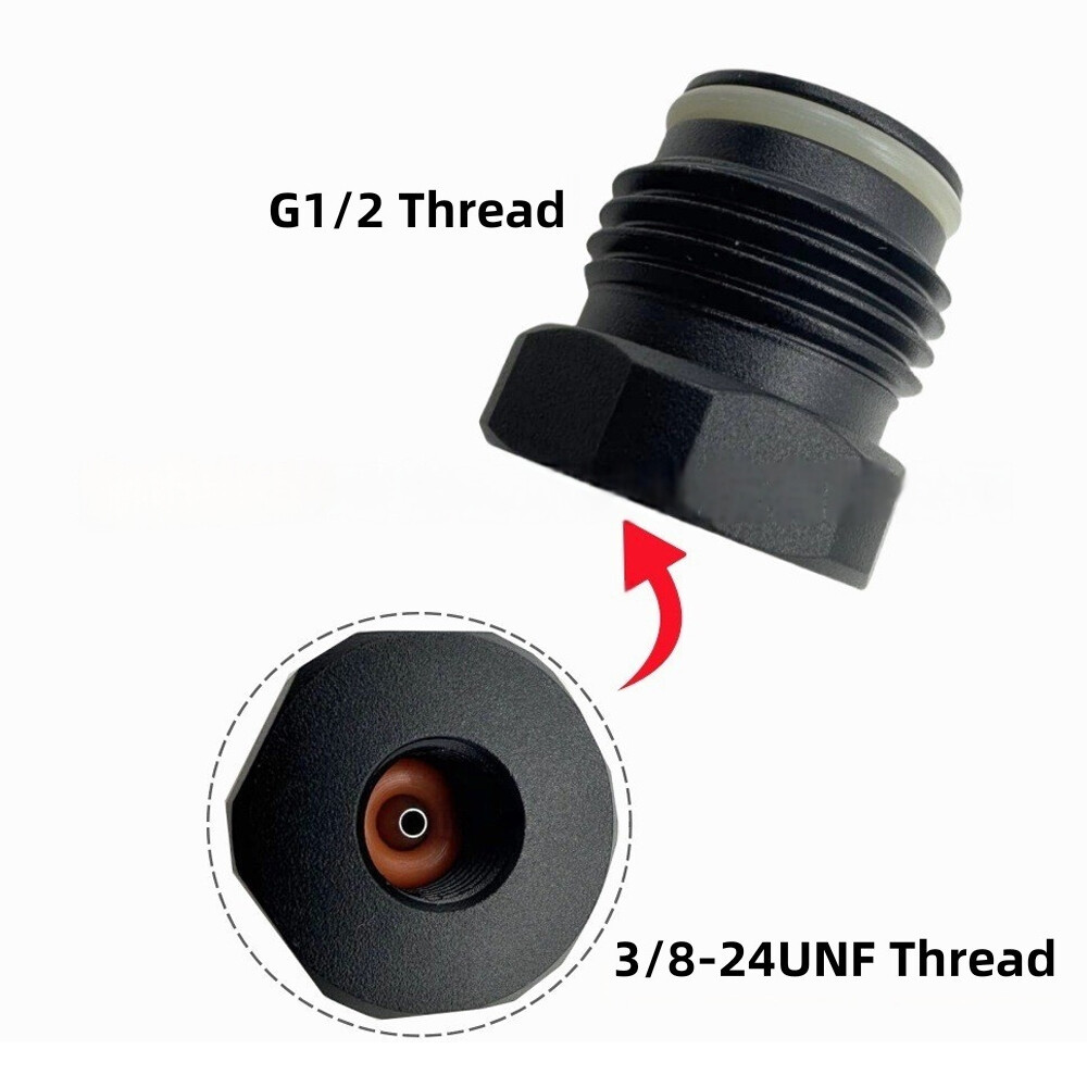 Threaded Cylinder 3/8-24UNF Thread to Paintball Tank Thread (G1/2-14) Convert