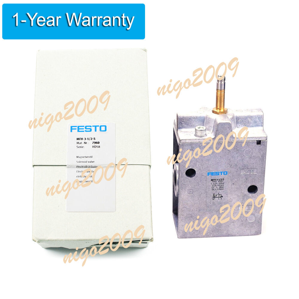 New In Box FESTO MFH-3-1/2-S 7960 Solenoid Valve