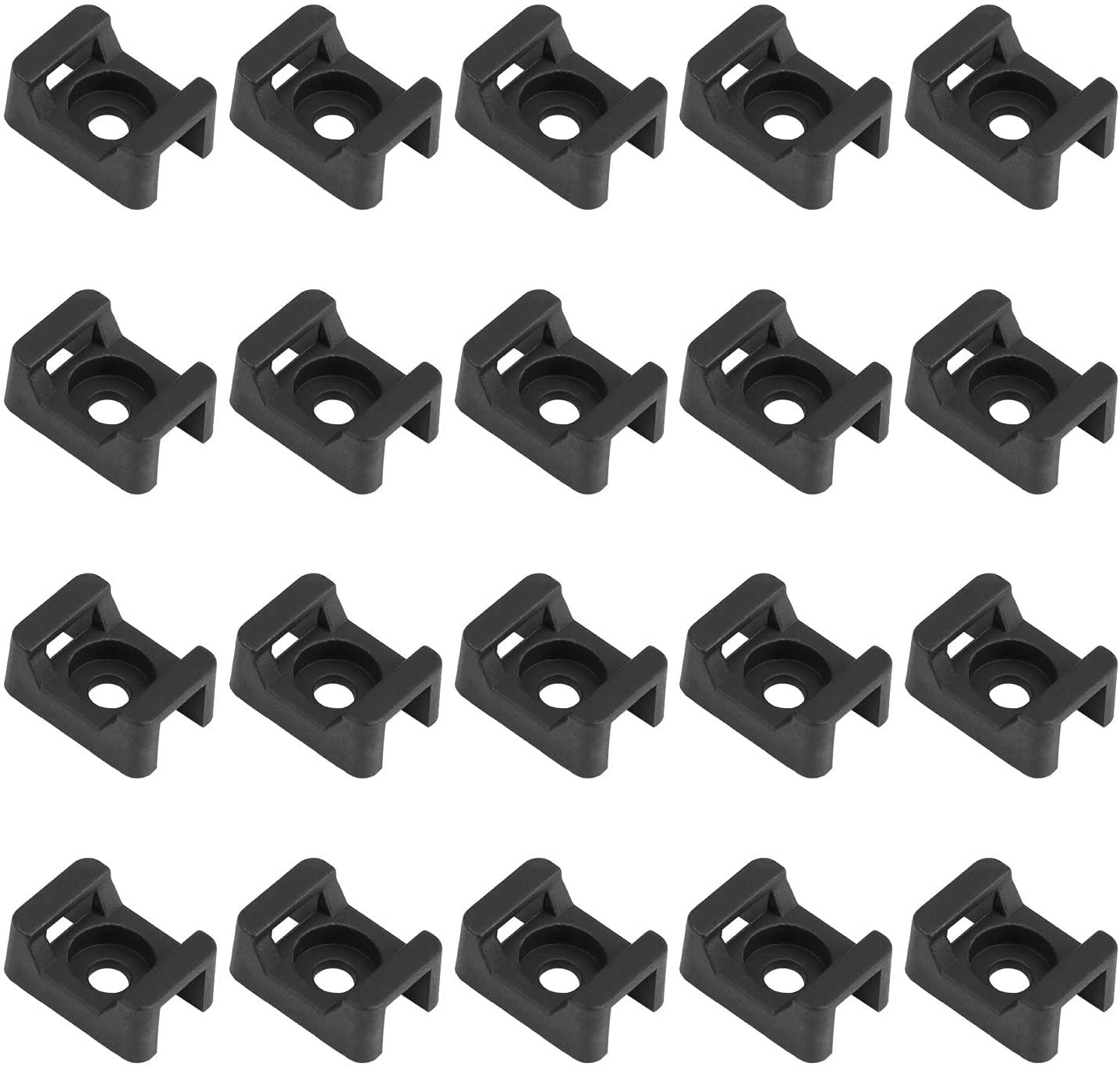 Cable Tie Mounting,100 Pcs Zip Base,5 mm(M5) Screw Hole, Black