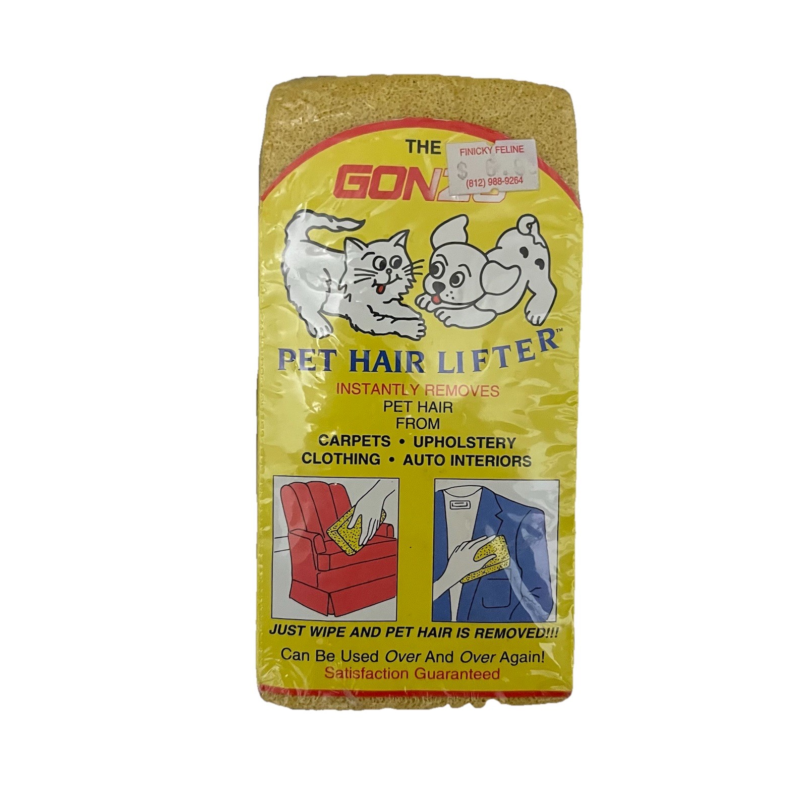 Gonzo Pet Hair Lifter Sponge NOS NIP Removes Hair From Carpet & Clothing