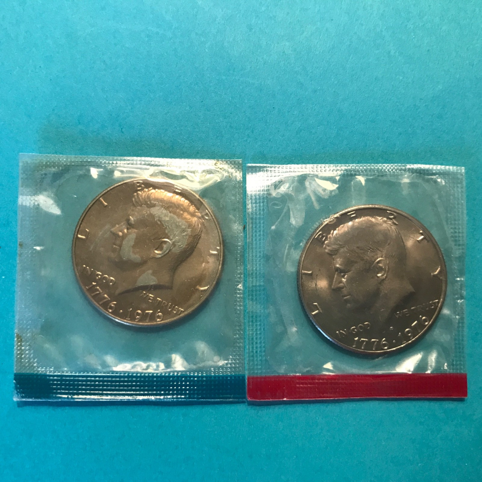 1976 P&D Kennedy Half Dollars Unc   Mint Cello   FREE SHIP     ***SEE PICS
