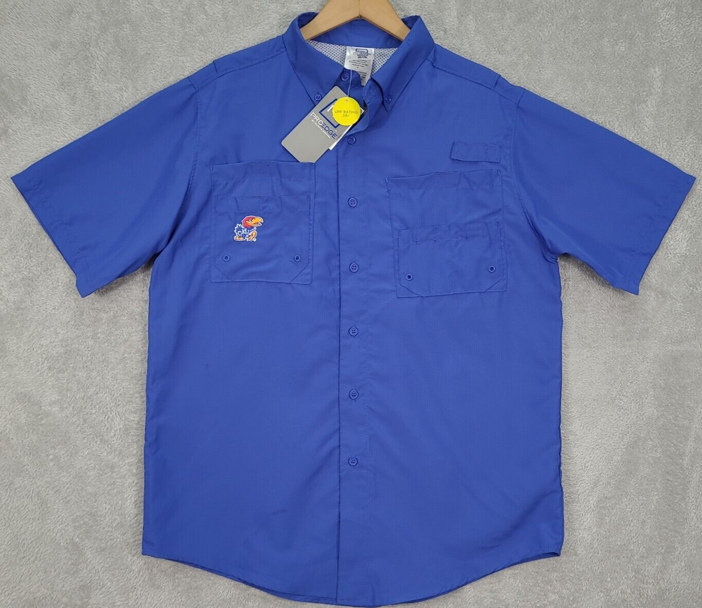 Kansas Jayhawks KU Short Sleeve UPF Rating 50+ Shirt Mens Sz Medium NEW ProEdge