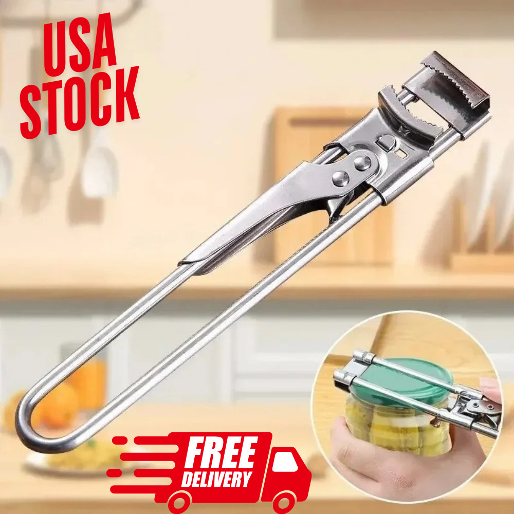 Stainless Steel Adjustable Jar Opener Can Lid Gripper Multifunction Kitchen Tool