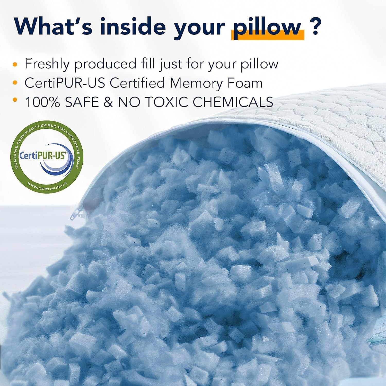 Cooling Pillow for Sleeping Adjustable Memory Foam Bed Pillow with Removable ...