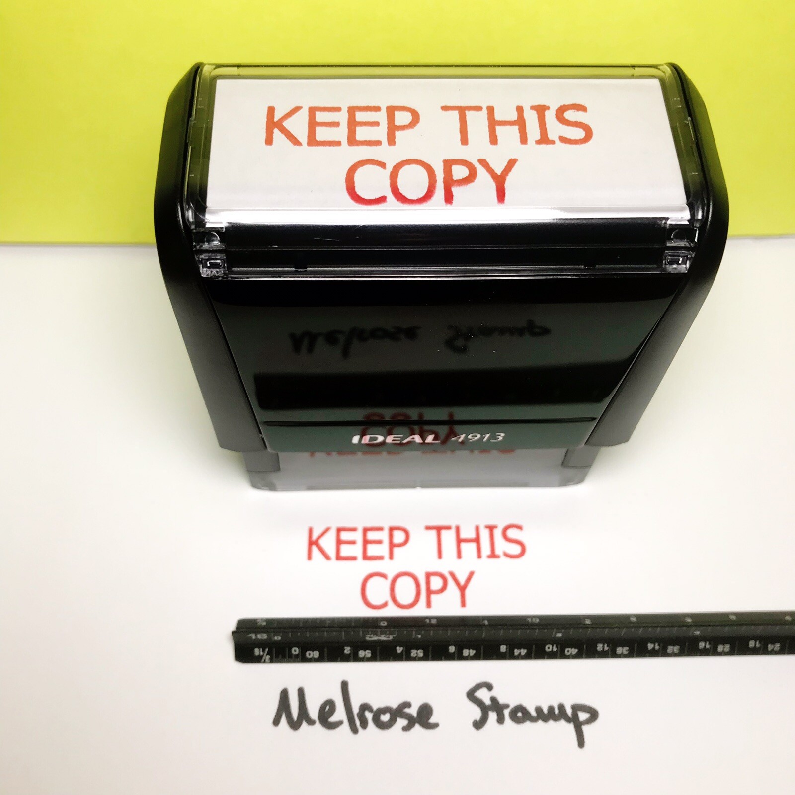 Keep This Copy Rubber Stamp Red Ink Self Inking Ideal 4913