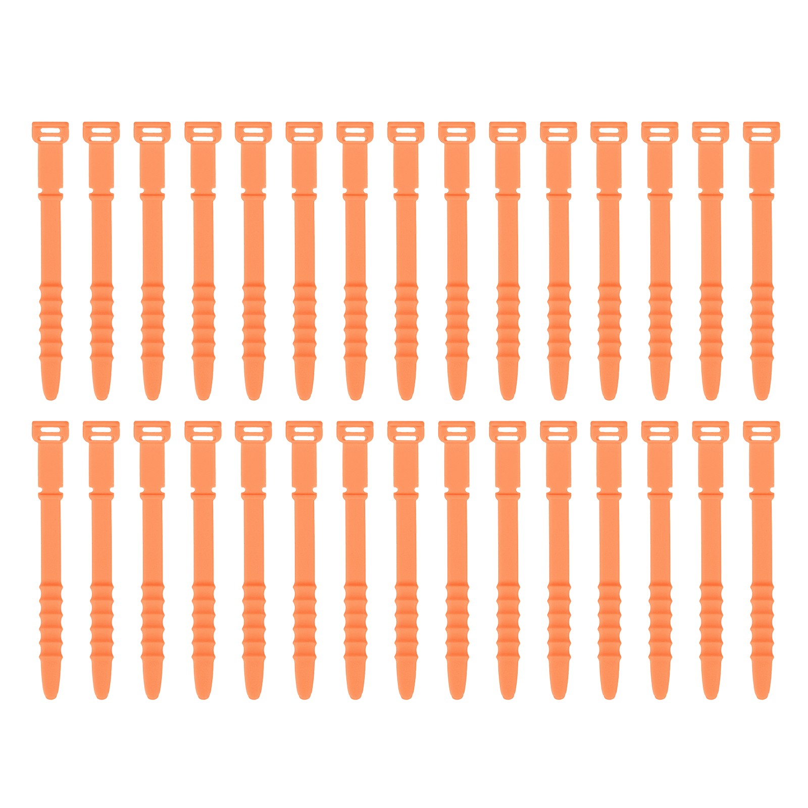 30Pcs Silicone Zip Ties 4.5 Inch Reusable Wire Ties Cable Organizer, Orange