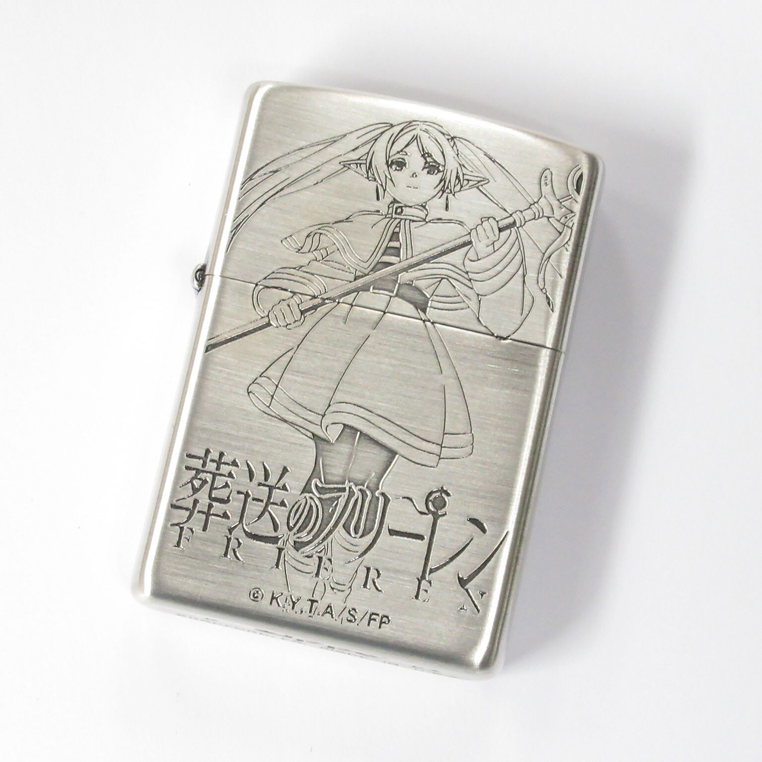 Zippo Frieren Beyond Journey's End Oxidized Silver Both Sides Etching Japan Rare