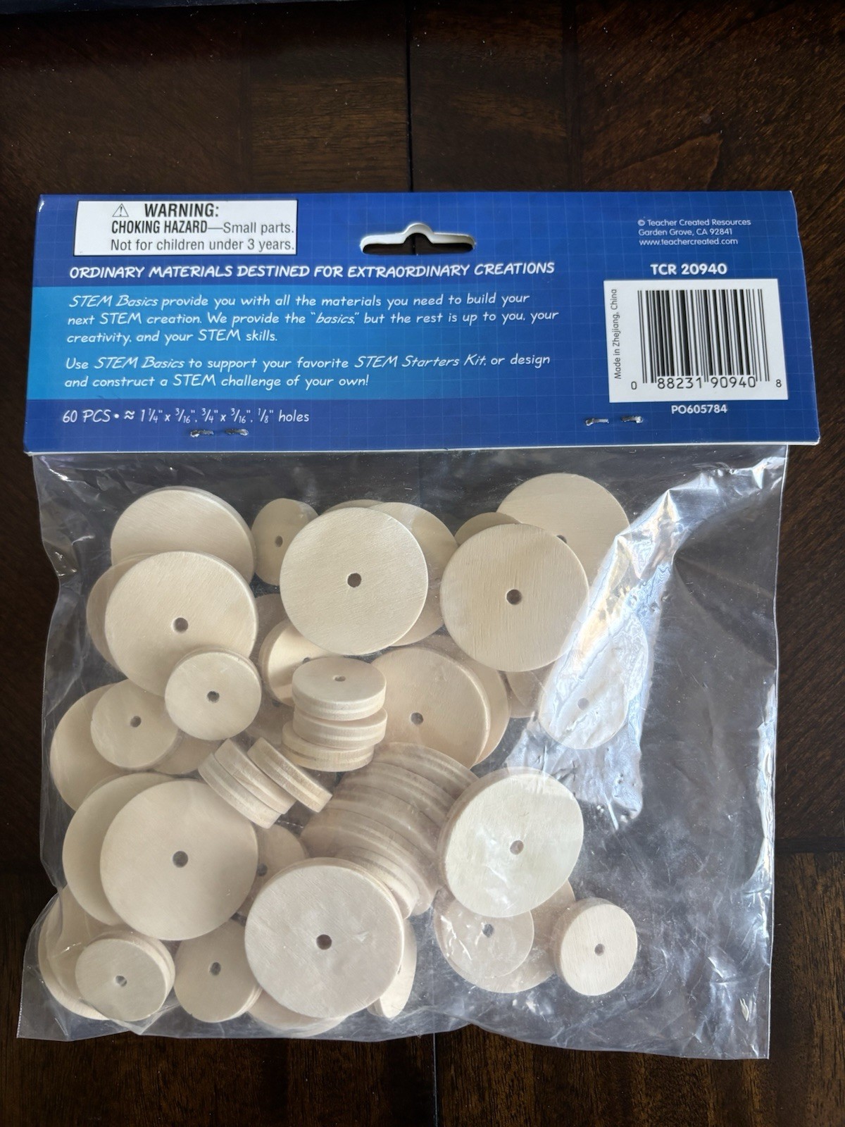 STEM Basic Wooden Wheels Building Projects Crafts Science 60 Pieces