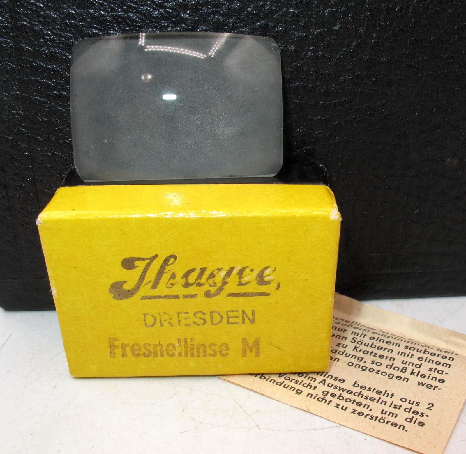 *VINTAGE* IHAGEE DRESDEN EXAKTA, EXA, ELBAFLEX GLASS FOCUSING SCREEN IN BOX