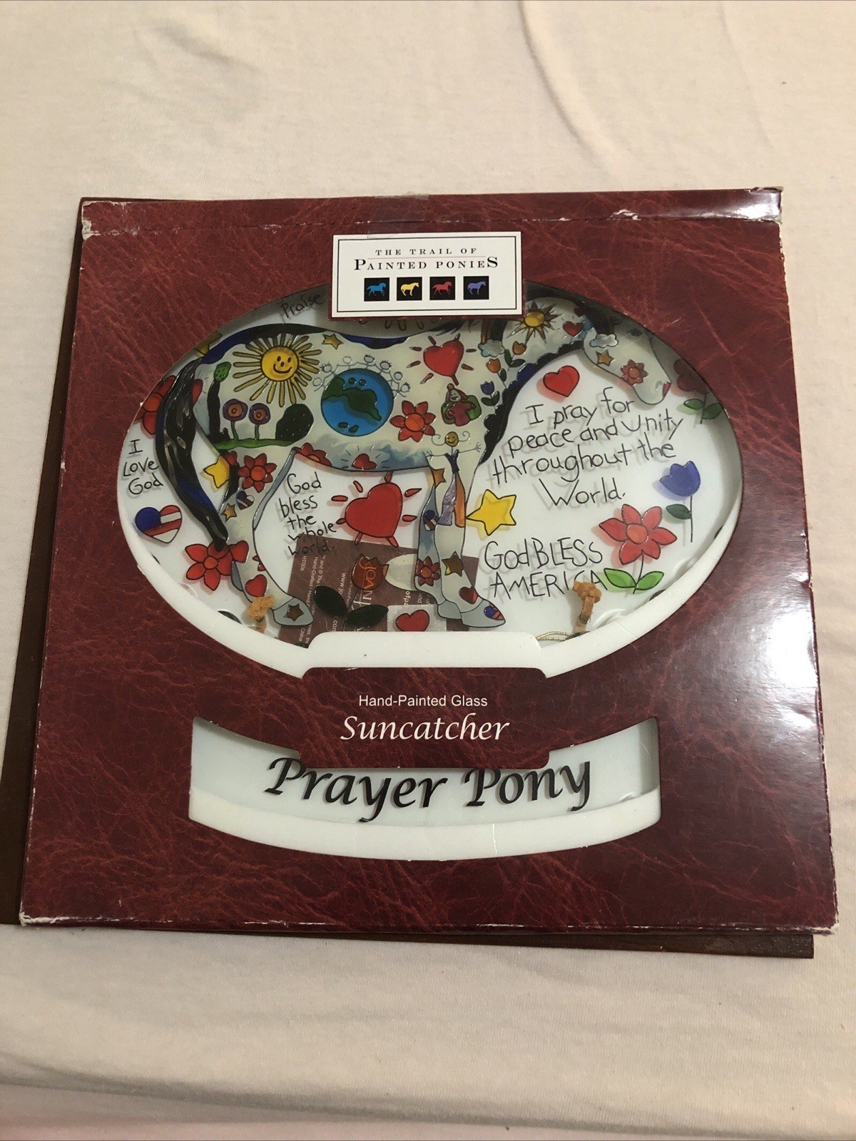 NEW Joan Baker Trail Of Painted Ponies SUNCATCHER Tribal Paint Glass Children's