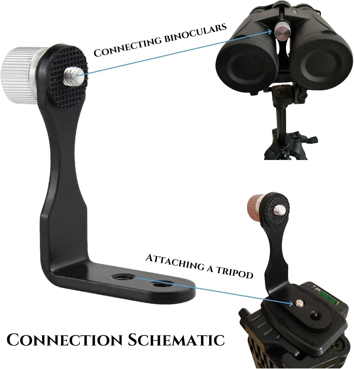 Universal Binocular Adapter, Metal Binocular Tripod Adapter Adaptor Mount
