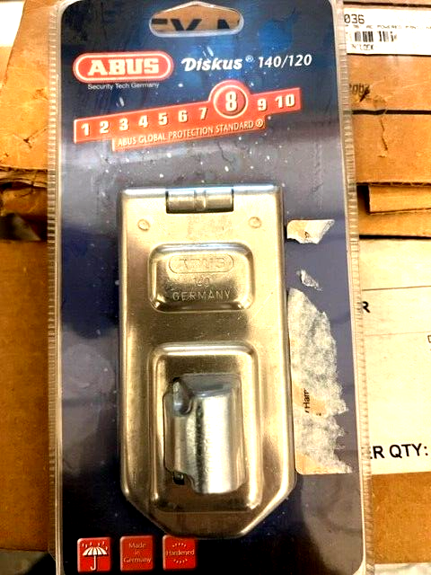 ABUS 140/120 B/EFSPP STEEL SECURITY HASP FOR DISKUS SERIES PADLOCK