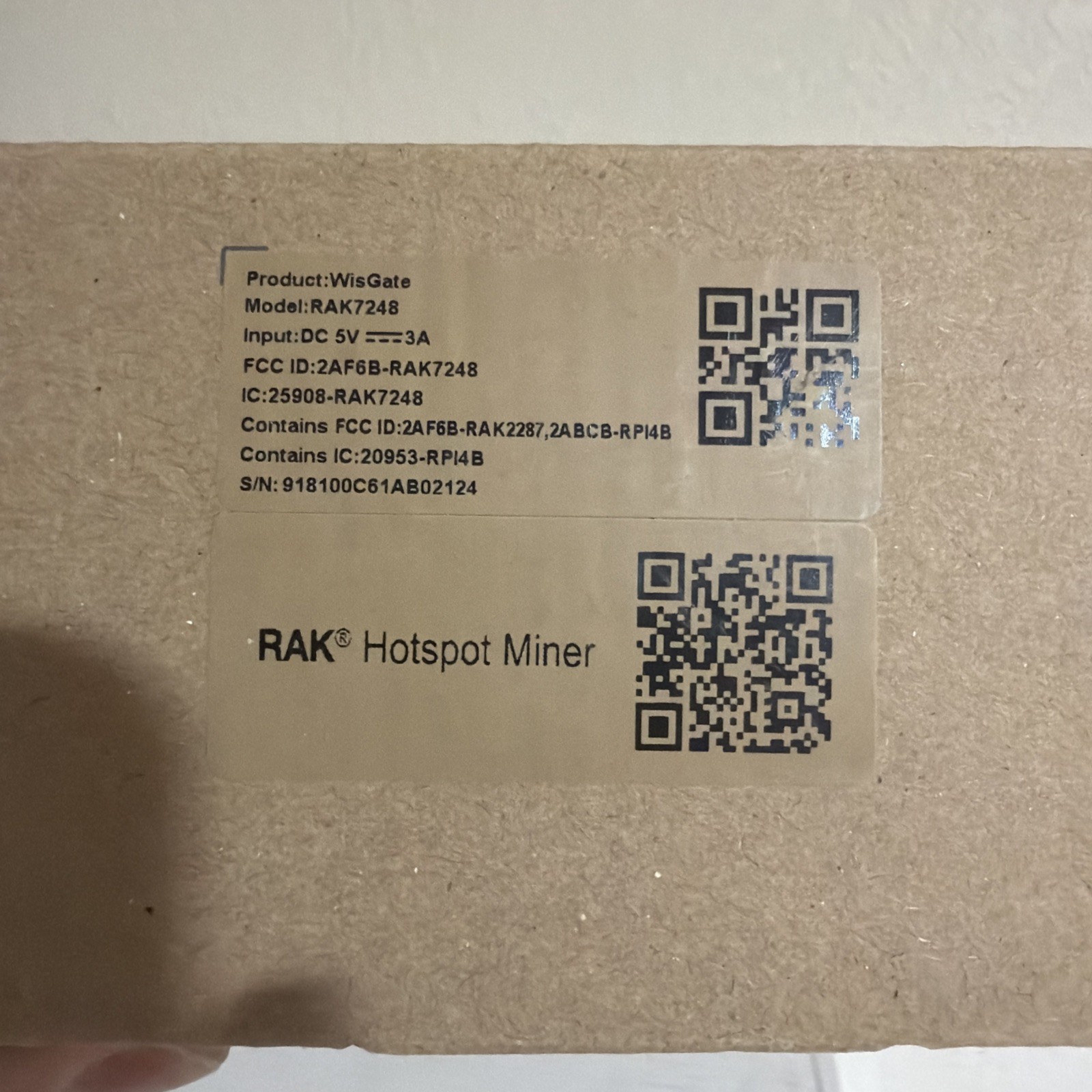 NEW RAK V2.0 Hotspot Miner Wisgate RAK7248 4 GB RAM US915 GTW-000055-915