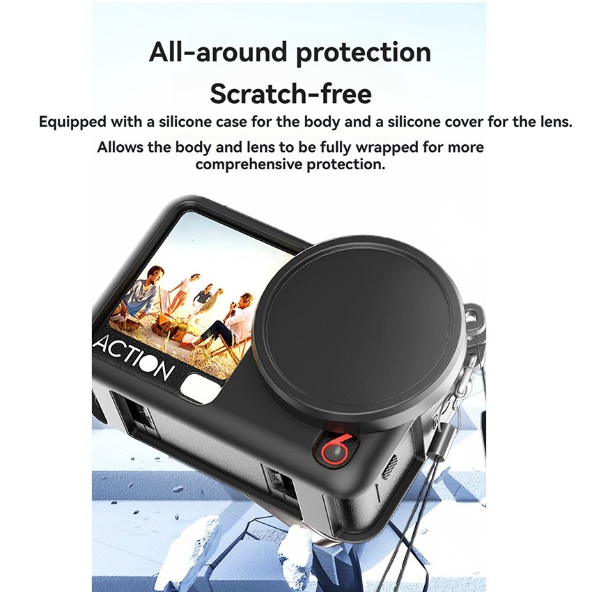 Action Camera Silicone Protective Cover Lens Protective Cap for DJI Action 6