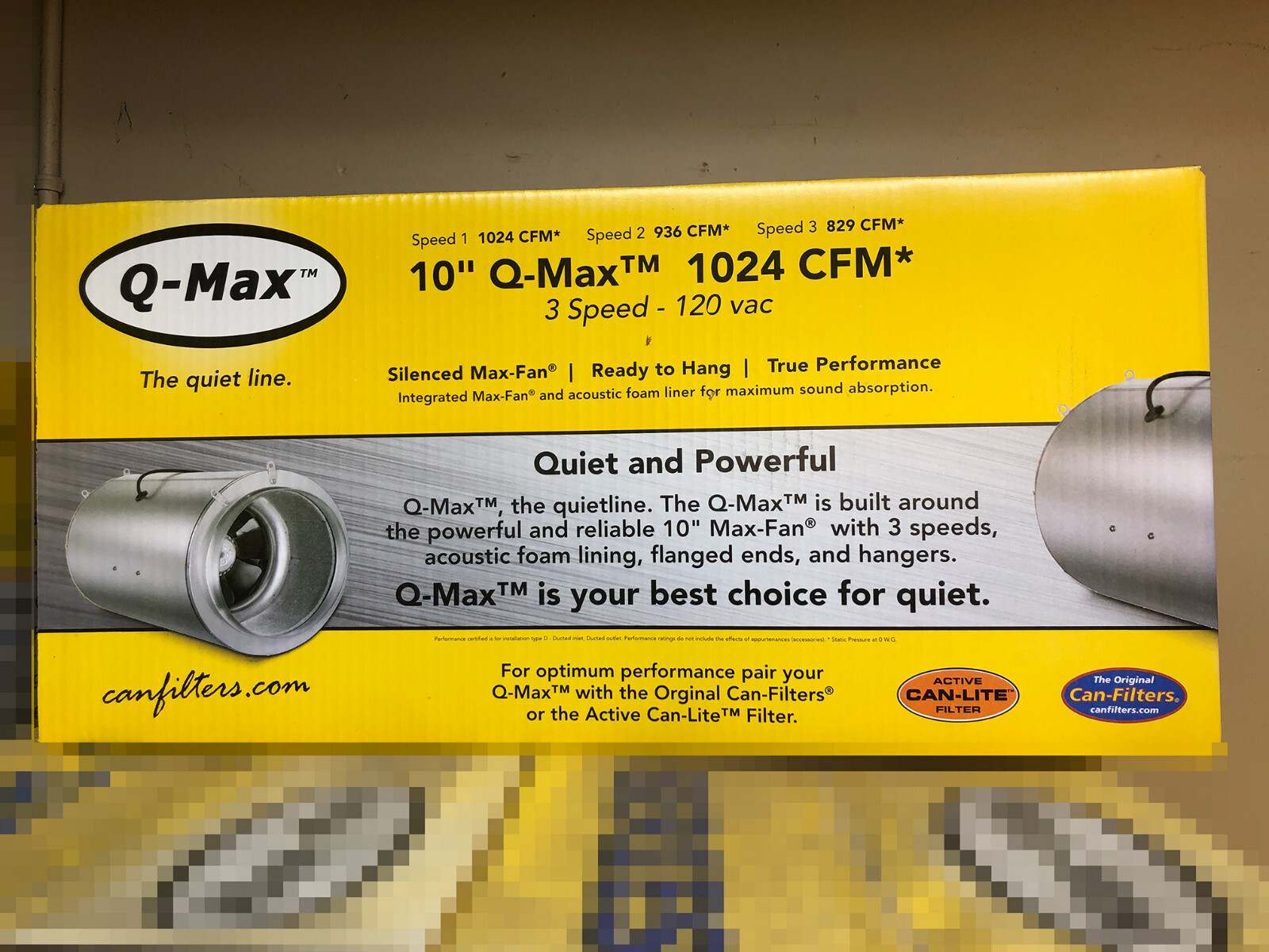 Can Fan Q-Max 10" 1024 CFM Quiet Inline Exhaust Ventilation w/ Muffler ~NEW~