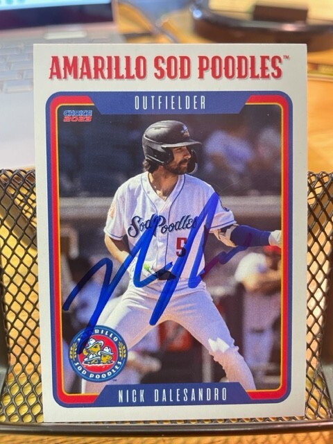 Nick Dalesandro Signed Autographed 2023 Amarillo Sod Poodles Team Set Card