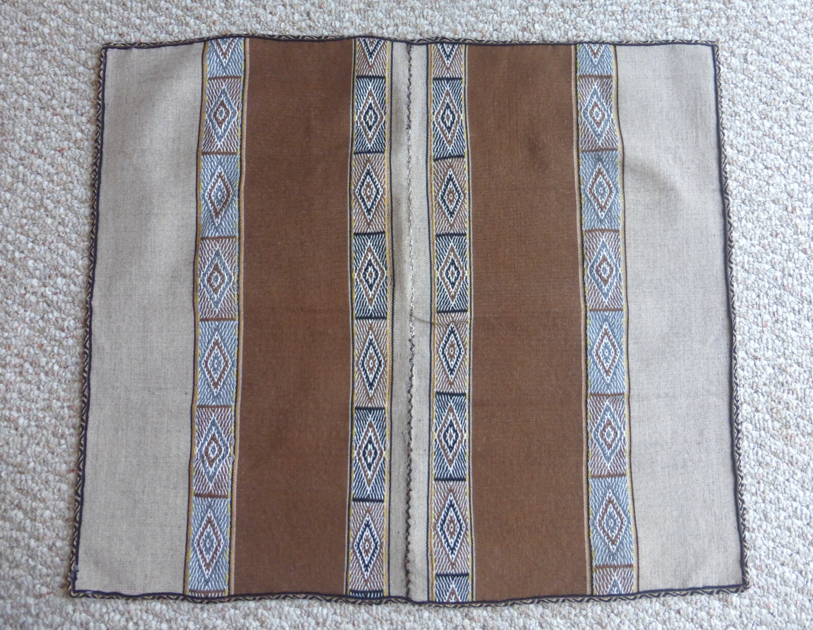 Peruvian Hand-woven Aguayo Table Cloth -   Andean Mountain Textile - 28 X 24 in.